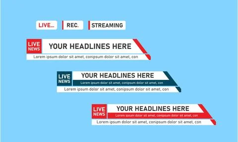Simple news lower third banner set with headline Stock-Illustration