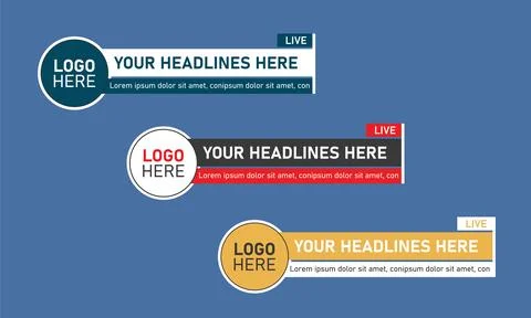 Simple news lower third with logo placement Stock Illustration