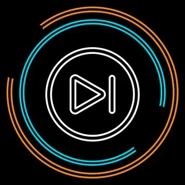 Simple Next Track Thin Line Vector Icon Stock Illustration