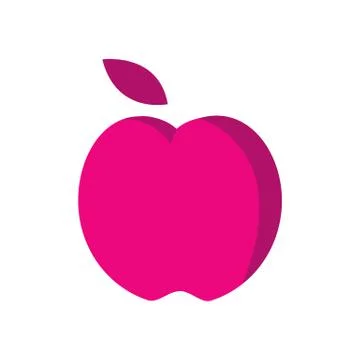 Simple nice pink apple logo vector design illustrations Stock Illustration