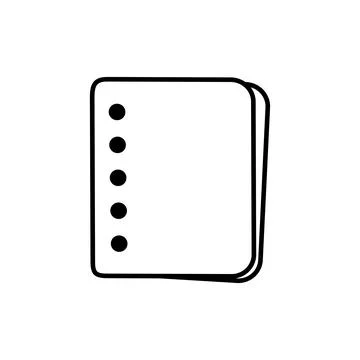 Simple notepad or stack of papers with punched holes on the side. the minim.. Stock Illustration