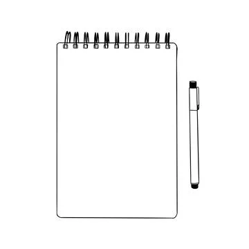 Simple notepad with a pen for notes Stock Illustration