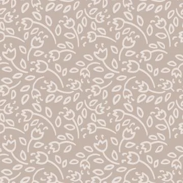 Simple nude flowers seamless pattern. Vector illustration. Illustrazione stock