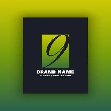 Simple number nine logo design template Stock Illustration