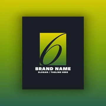 Simple number six logo design template Stock Illustration