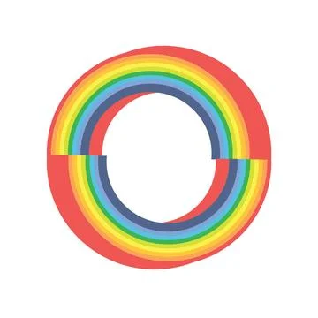Simple o initial twist rainbow logo Illustrazione stock
