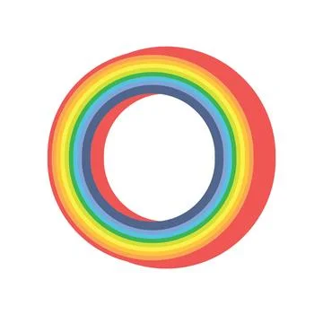 Simple o initial twist rainbow logo Stock Illustration