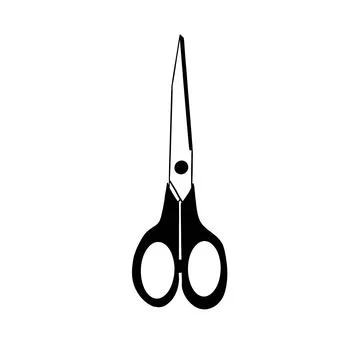 Simple object scissors white background black lines Stock Illustration