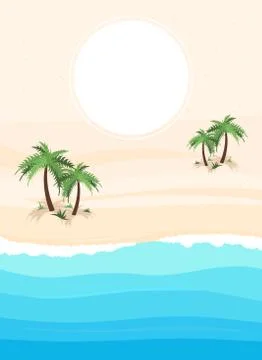 Simple ocean landscape background Stock Illustration
