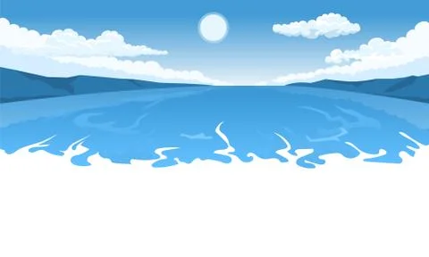Simple ocean landscape Stock Illustration