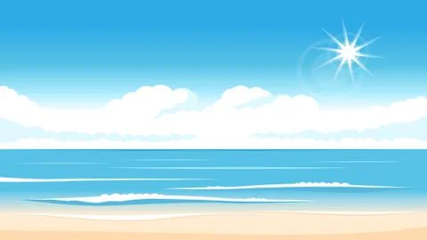 Simple ocean landscape Stock Illustration