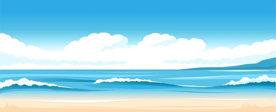 Simple ocean landscape Stock Illustration