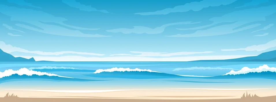 Simple ocean landscape Stock Illustration