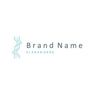 Simple Ocean Wave Line Logo Modern Brand 스톡 일러스트