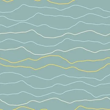 Simple ocean waves seamless vector pattern Stock Illustration