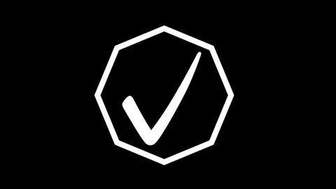 Simple Octagon Check Mark Animation Elegant and Modern, Octagon Symbol Chec.. Stock Footage 308085497