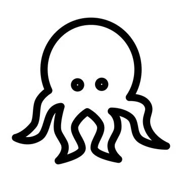 Simple Octopus outline Stock Illustration