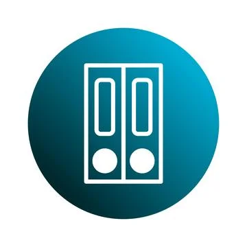 Simple office binder icon isolated on a blue gradient circle background for.. 库存插图