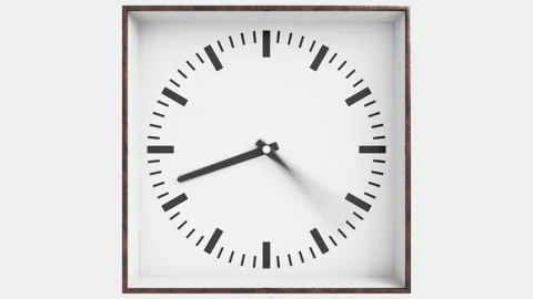 Simple office clock face with hours and minutes running extremely fast Stock Footage 154500445