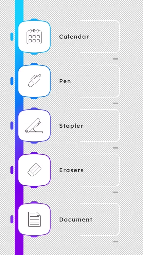 Simple office supply line icons infographic animation Stock Footage 340282427