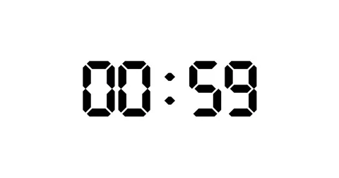 Simple one minute countdown timer of bla... | Stock Video | Pond5