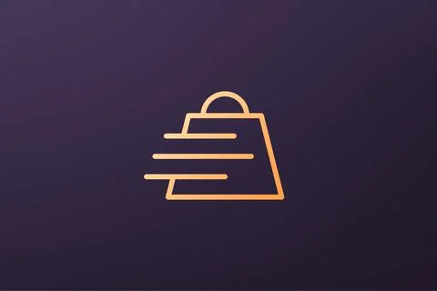 Simple online store logo concept with modern style and gold color Stock Illustration