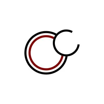 Simple OOC, OC, CO initials line art company logo Illustrazione stock