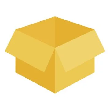 Simple open cardboard box or parcel icon イラスト素材