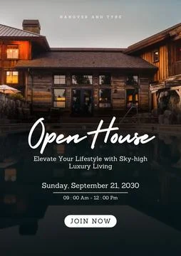 Simple Open House Flyer Stock Illustration