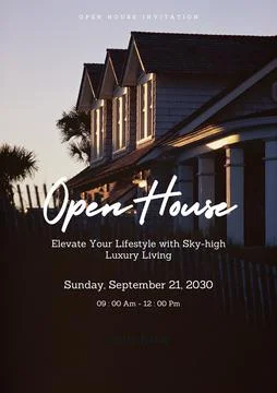 Simple Open House Flyer Stock Illustration