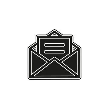Simple Open Mail Vector Icon Stock Illustration
