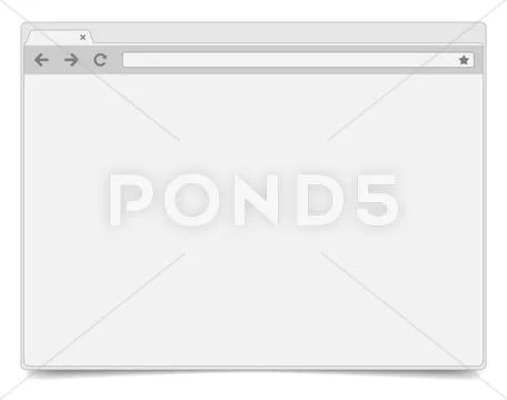Simple opened browser window on white background with shadow. Stock Illustration