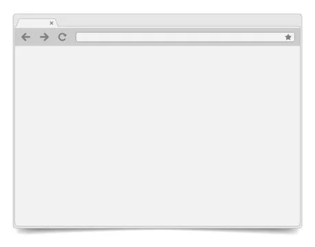 Simple opened browser window on white background with shadow. Stock Illustration