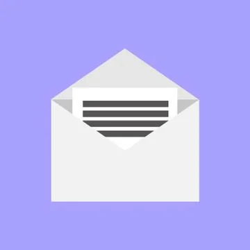 Simple Openeed Mail Symbol Illustration