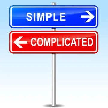 Simple or complicated choice Stock Illustration