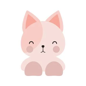 Simple or solid cat doll with front view Stock Illustration