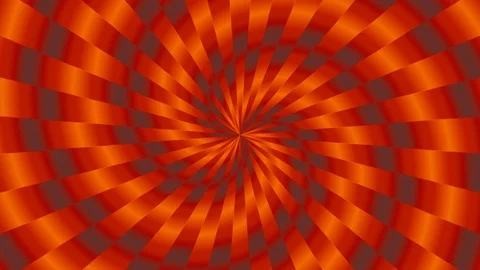 Simple Orange and Gray Interleaved Spinning Spiral Tunnel Pattern Stock Footage 112956717