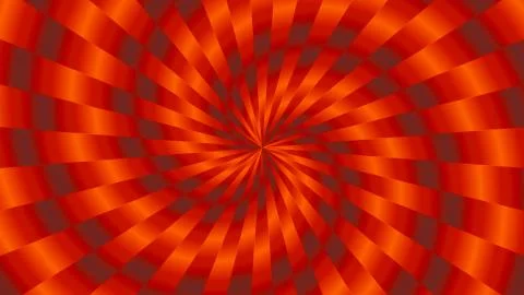 Simple Orange and Gray Interleaved Spinning Spiral Tunnel Pattern Stock Illustration
