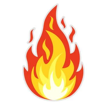 Simple orange and red flame icon or symbol Illustrazione stock