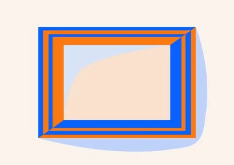 Simple orange - blue frame with internal dimension A4 Stock Illustration