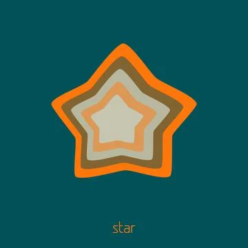 Simple orange cartoon star. Vector Stock Illustration
