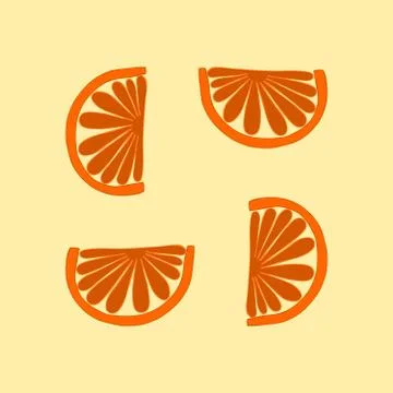 Simple orange cartoon stylized tileable mandarin pattern Stock Illustration