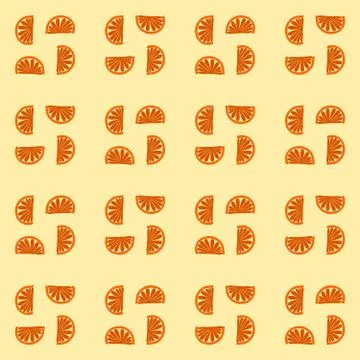 Simple orange cartoon stylized tileable mandarin pattern Stock Illustration