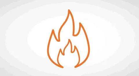 Simple orange flame icon 库存插图