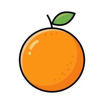Simple Orange Fruit Illustration Vector Template Stock Illustration