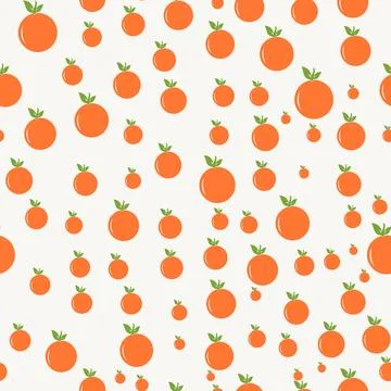 Simple orange fruit shapes are arranged in a playful repeating layout Stock Illustration