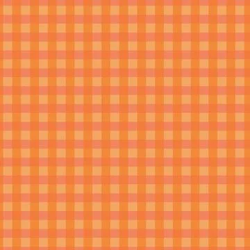 A simple orange gingham seamless vector pattern Stock Illustration