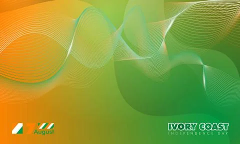 Simple orange green gradient abstract background with waving lines design Stock Illustration
