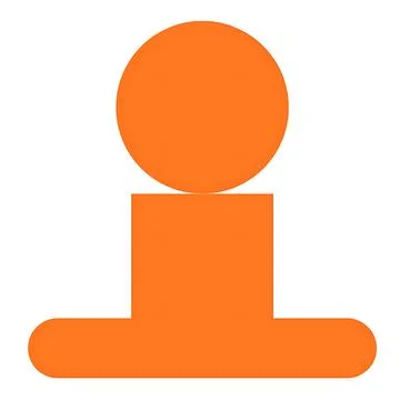 Simple orange human figure icon representing meditation and inner peace Illustrazione stock