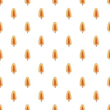 Simple orange leaf tree seamless repeating pattern Stock Illustration